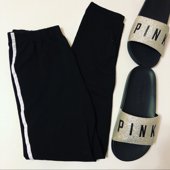 Black Leggings With White Lines - Picture 2 of 2